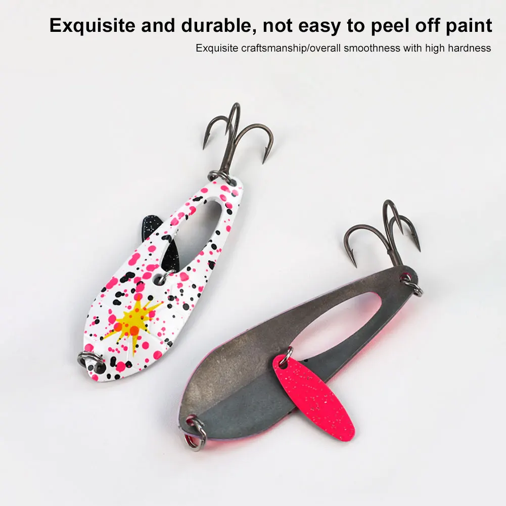 5 قطعة 4 جرام ملعقة معدنية الصيد السحر مع خطاف ثلاثي الاصطناعي الطعم الثابت الصيد Wobblers ل باس بايك الصيد اكسسوارات