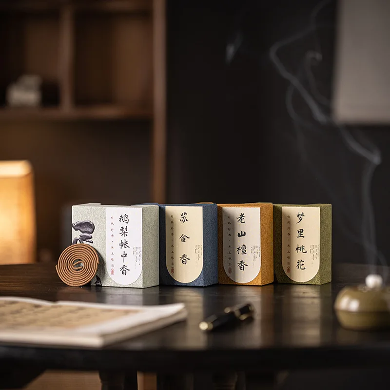 Natural Fragrance 2 Hours Old Sandalwood Goose Pear Incense Coil Temple Worship Study Rooms Meditation Calms Mind Promotes Sleep