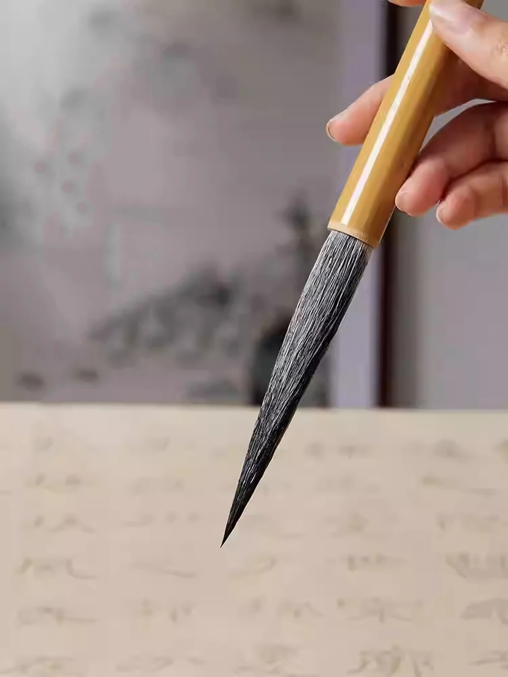 goat-hair-calligraphy-brush-set-long-tip-soft-hair-bamboo-brush-for-cursive-seal-script-handmade-vintage-artist-essential