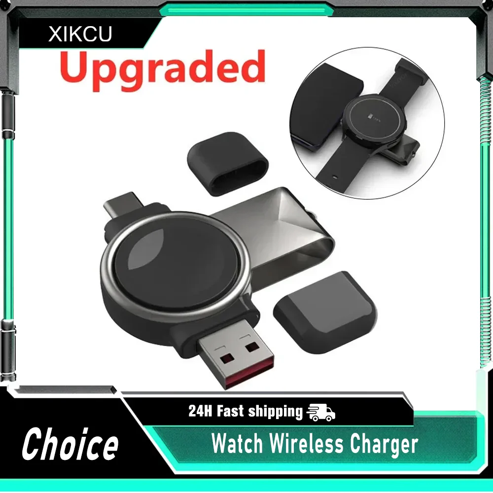

2 In 1 USB Type C Magnetic Wireless Charger Dock For Samsung Galaxy Watch 9 8 7 6 5 Classic Portable Fast Charging Station