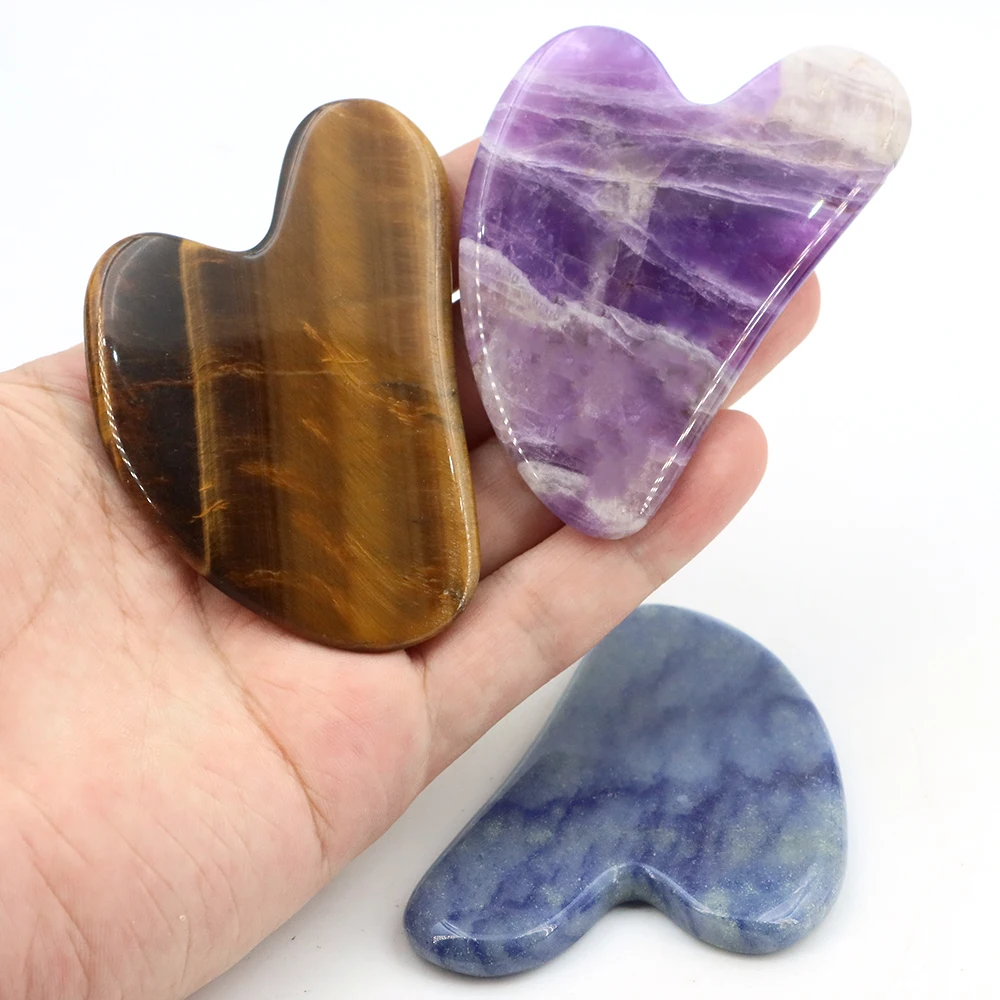 GuaSha Jade Facial Beauty Scraping Massage Tools Firm Skin Care Face Gua Sha SPA Physical Therapy Gue Che Roller Natural Stone