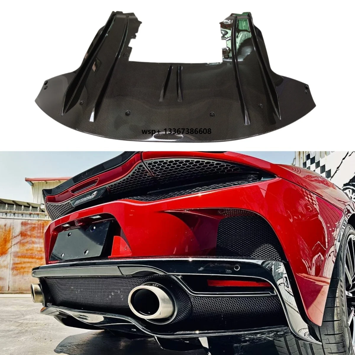Body kit refitted with N-style dry carbon fiber rear diffuser and rear lip for McLaren GT