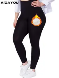 Mais tamanho leggings engrossar quente para mulher cintura alta térmica velo forma corpo shaper para diário casual e yoga legging ouc2548