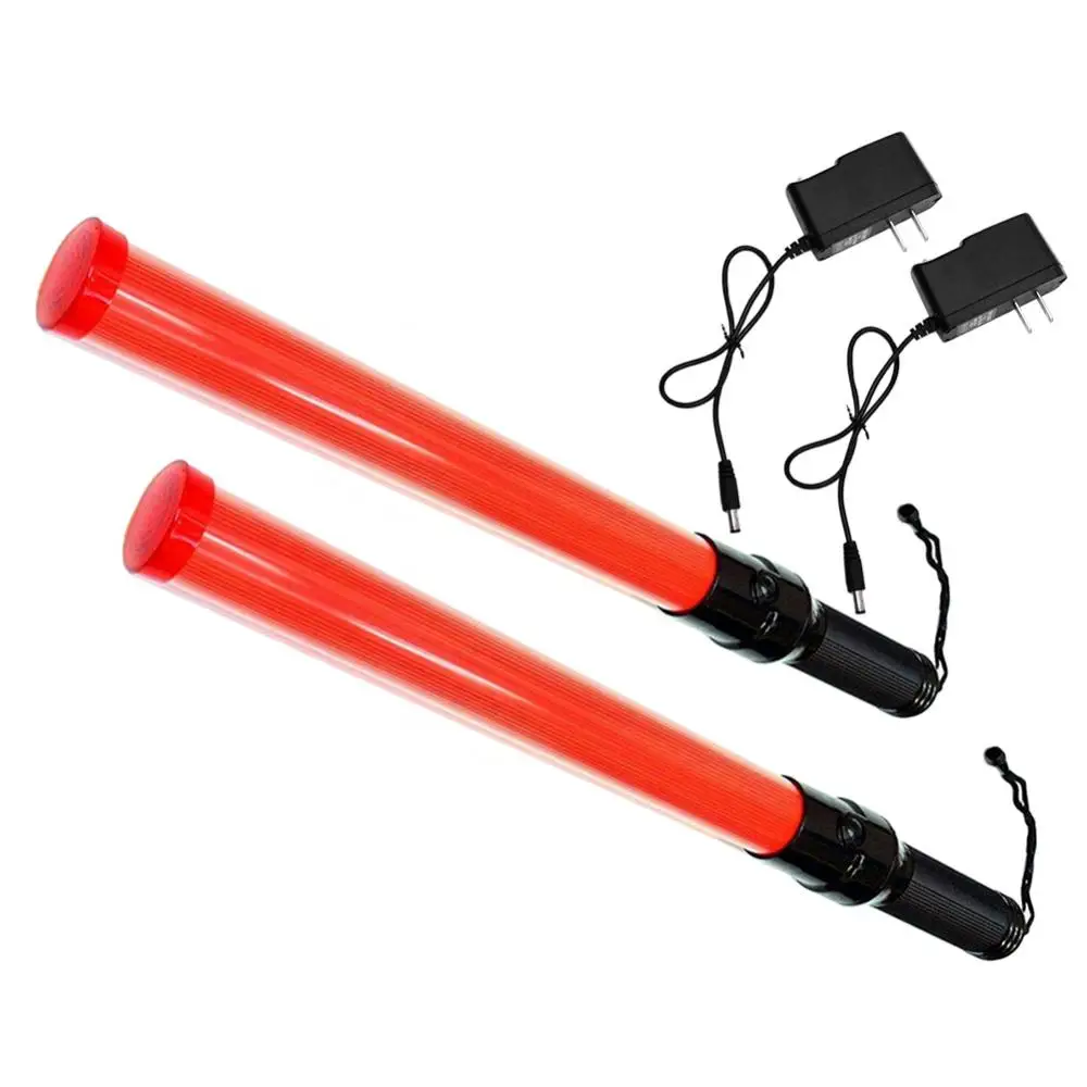 54x4cm Long Rechargeable Traffic Safety Parking Flashing LED Light Baton Stick