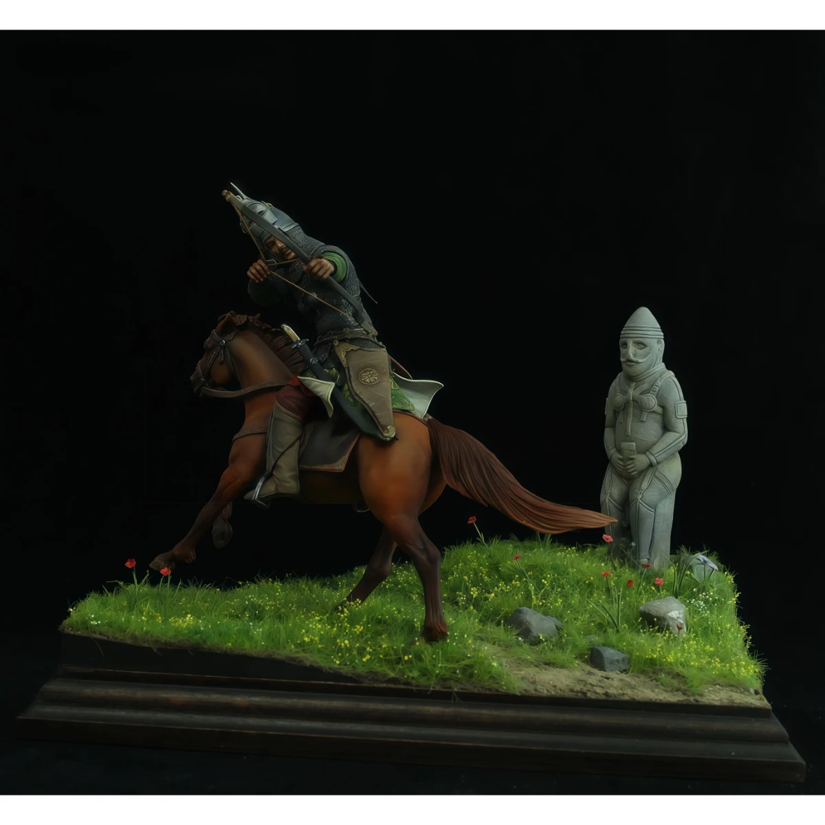 مجموعة نماذج غير مطلية من الراتنج 75 مم، موضوع عسكري، تمثال آرتشر كومان المثبت على القرن الثالث عشر) غير مجمعة وغير مطلية GK