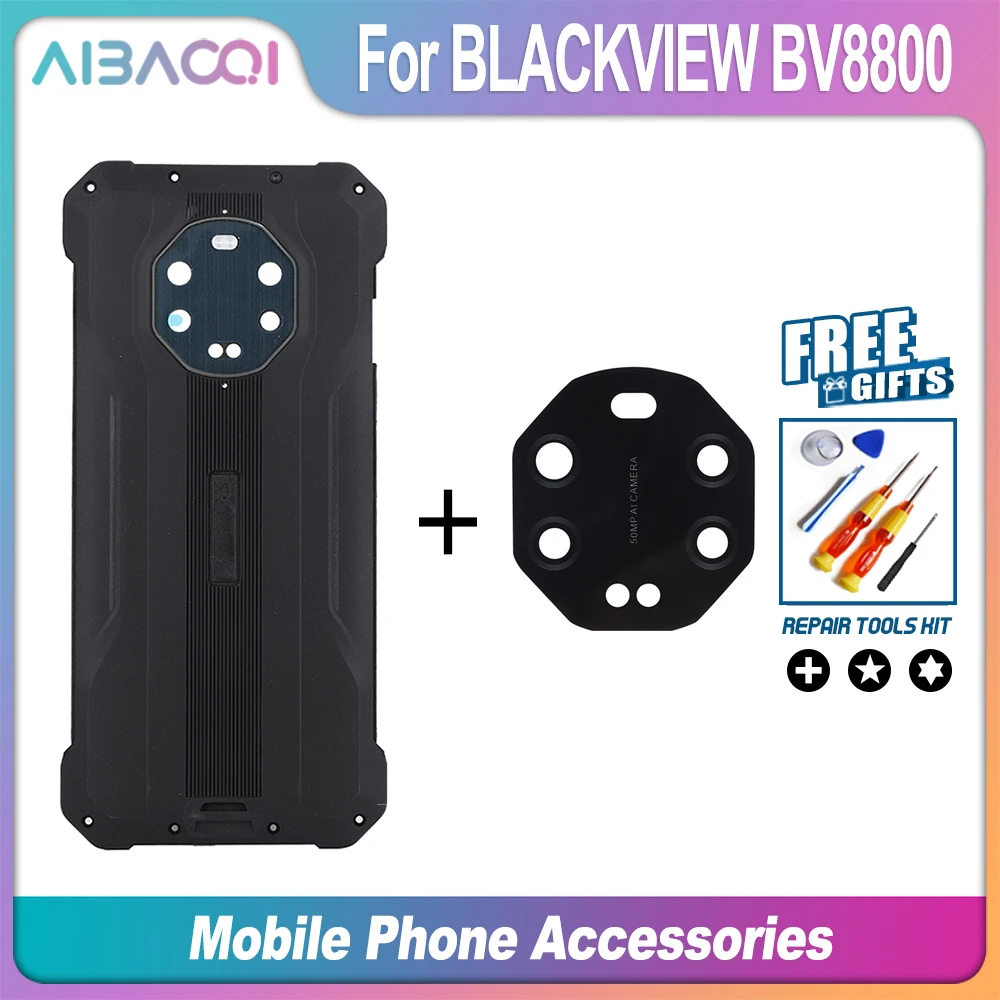 AiBaoQi Brand New Battery Cover Back Housing Case + Rear Camera Lens For Blackview BV8800 Repair Replacement Accessories Part