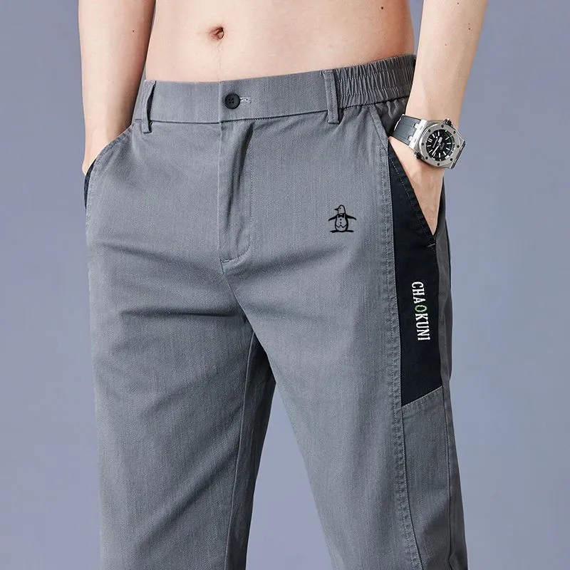 신상바지 Korean Casual Pants Men's Golf Wear 2025 Spring New Golf Pants Fashion Elastic Force Straight Pants Men's Golf Clothes 골프용품