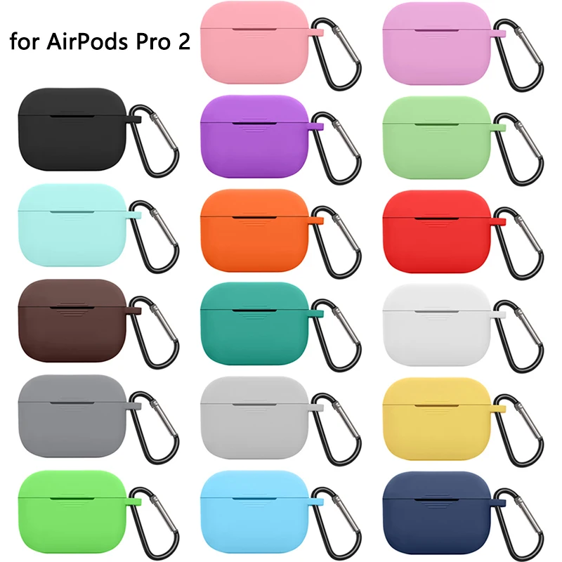 Silicone Case For Apple Airpods Pro 2nd gen Case Wireless Bluetooth Earphone Cover with Hook for Air Pods Pro 2 Accessories Skin