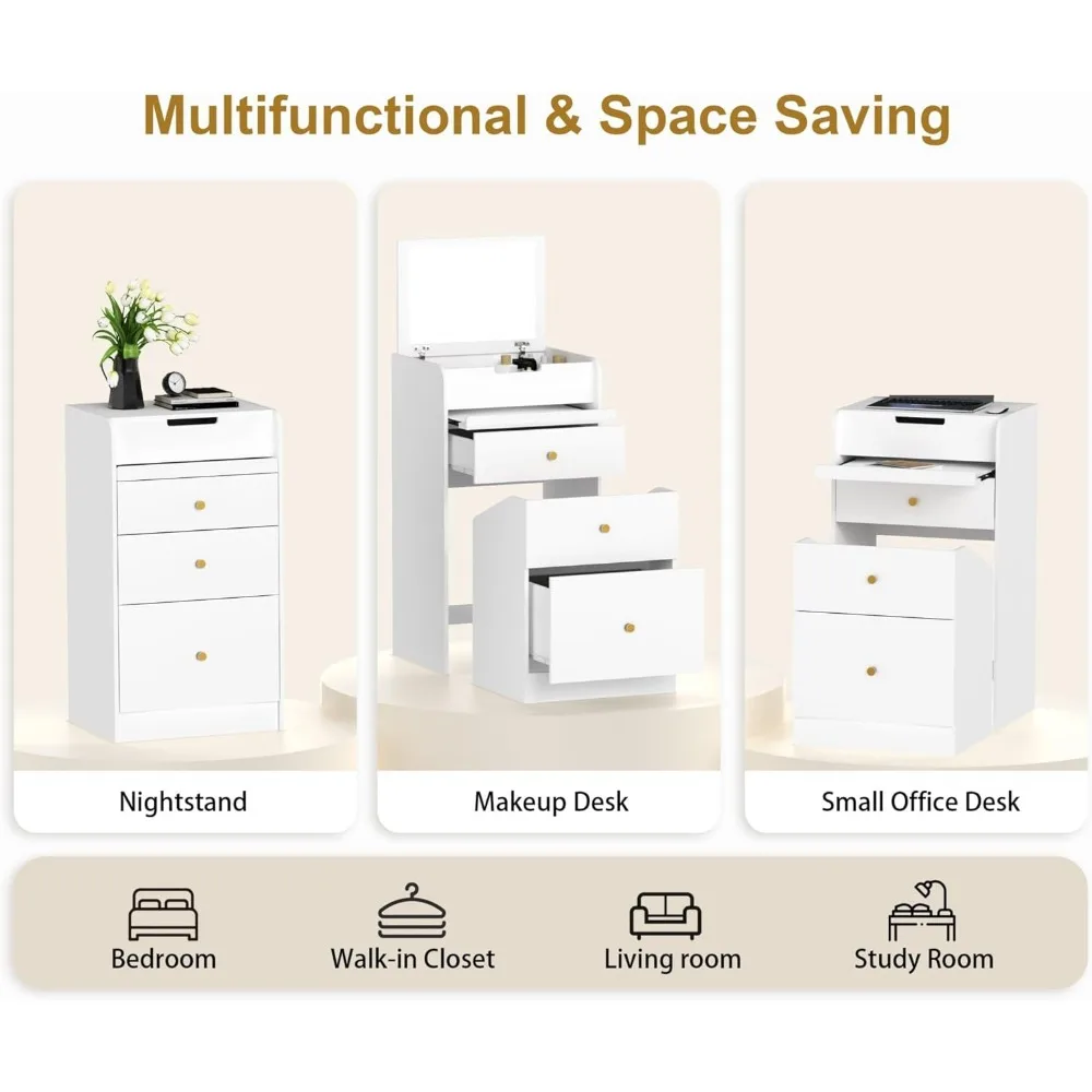 زوج من طاولات النوم البيضاء الحديثة مع أدراج مزدوجة ورف مفتوح لغرفة النوم، يتميز بأقمصان زجاجية مقسى #4