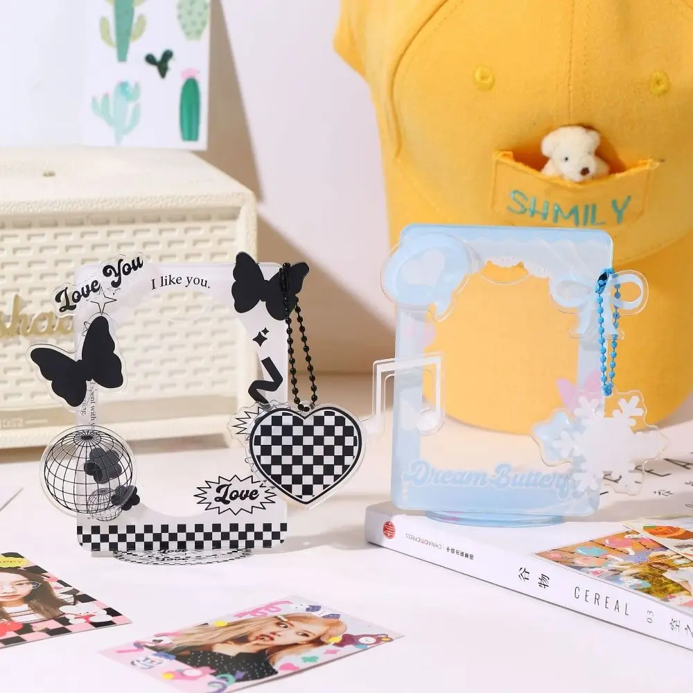 

Desktop Decoration Korean Style Card Holder Bowknot Transparent Student Card Cover Card Case Acrylic ID Card Holders Student