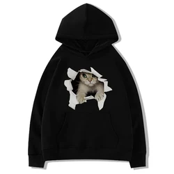 Autumn Cat Animal Print Hoodies Men Women Casual Oversized Hoodie Streetwear Hooded Sweatshirts Y2k Pullovers Unisex Clothing