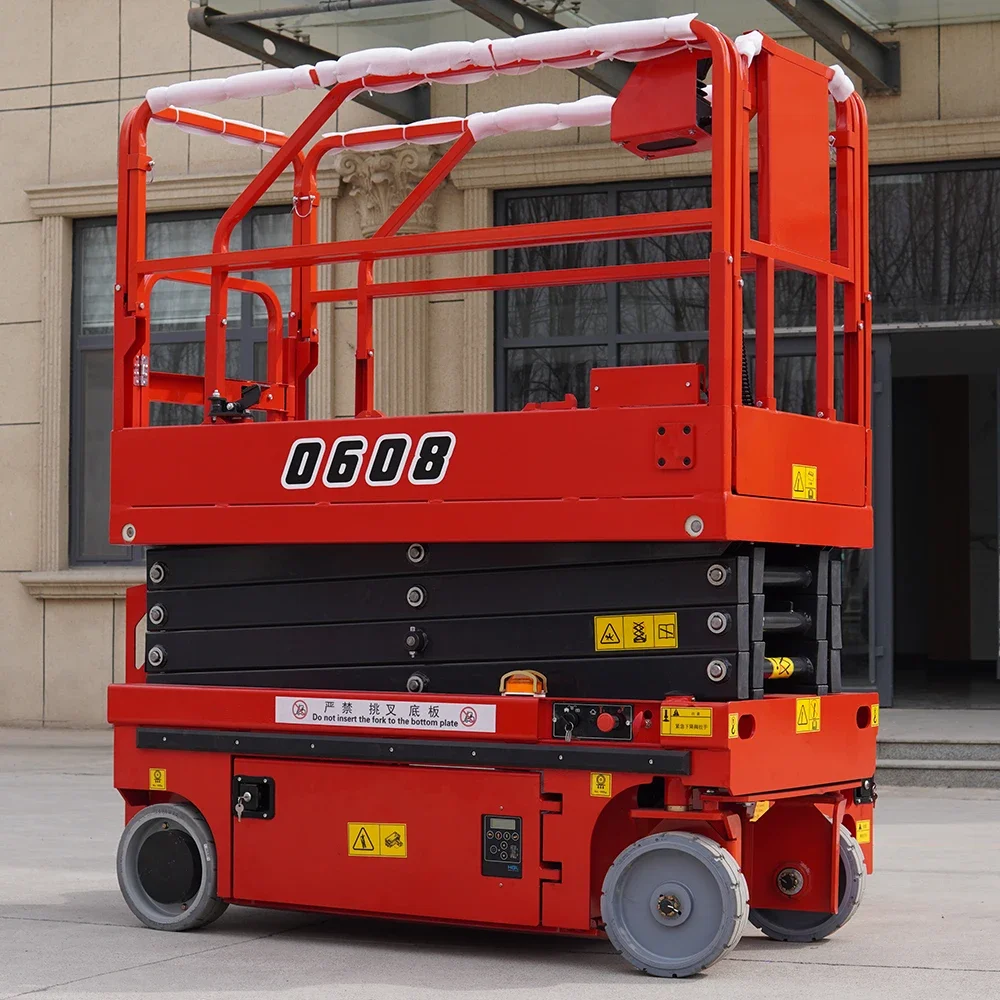 6m 8m 10m 12m Scissor Lift แบบพกพา Scissor Lift ลิฟท์ Movable Hydraulic Aerial Lifting Platform