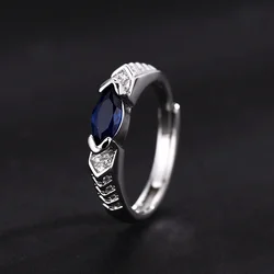 Eye Shape Zircon Setted Stainless Steel Rings for Men Women Delicate Blue Pink Clear Crystal Ring Jewellery Anillos бижутерия