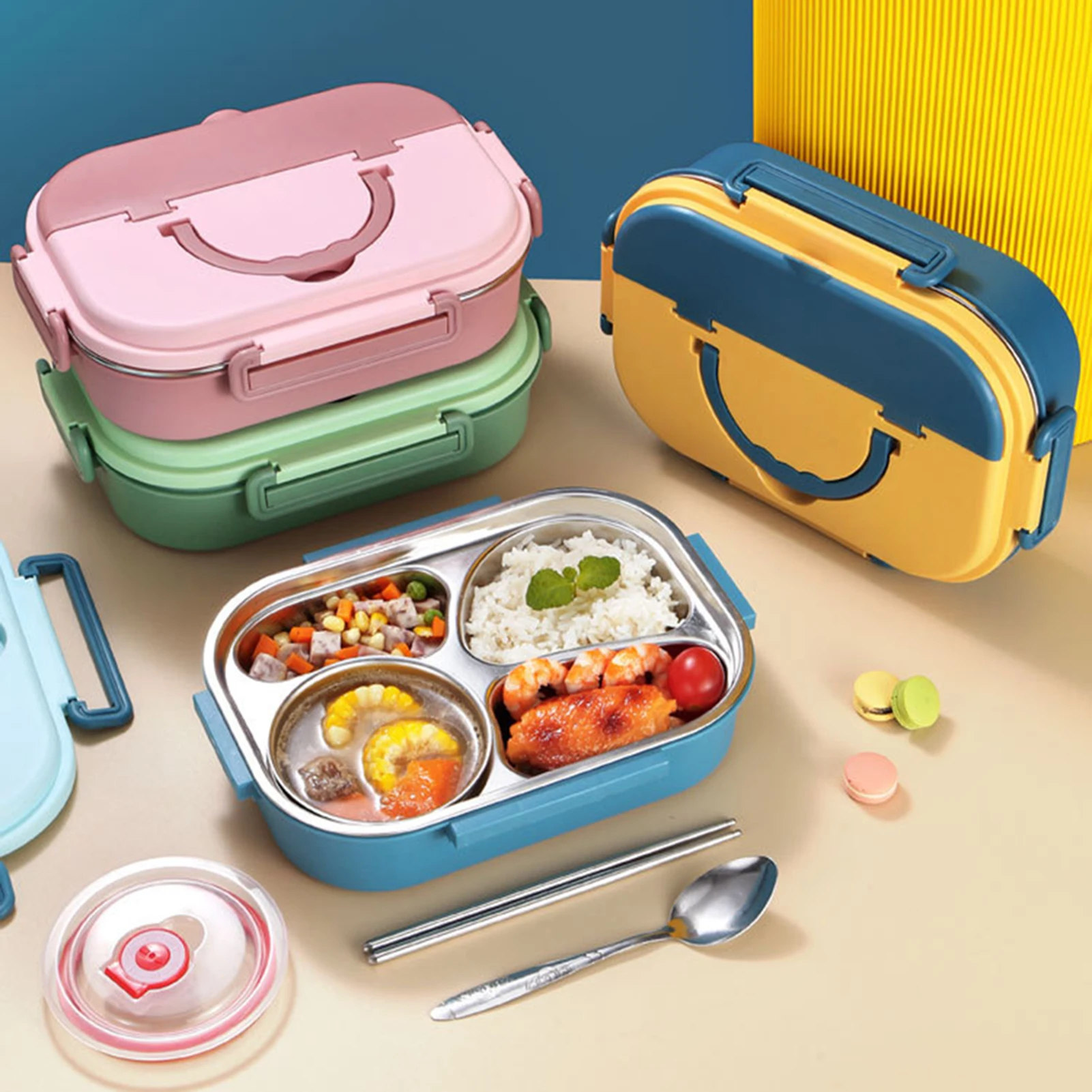 Stainless Steel Tiffin Box Outdoor Picnic Fruit Food Container For School Office