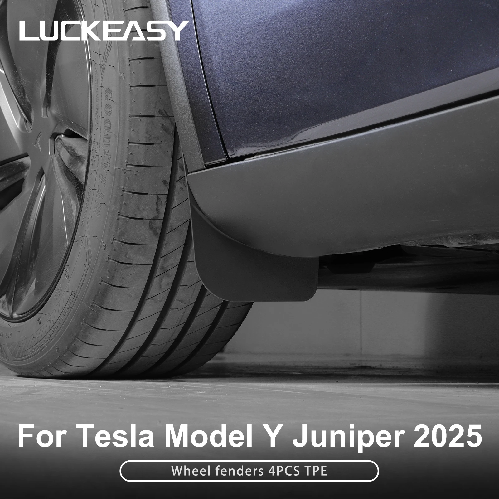 LUCKEASY for Tesla Model Y Juniper/Launch 2025 2026 Car Mud Fenders Car Modification Accessories Front And Rear Wheel Fenders