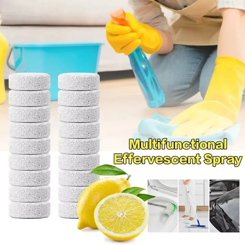 

40/80 шт. шипучие спрей-очистители для быстрого удаления концентрированного лимона, бытовой очиститель для пола в ванной комнате