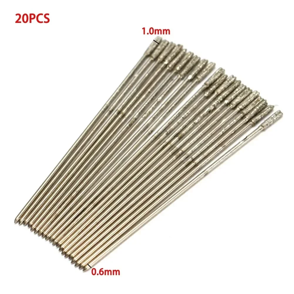 20Pcs 1mm Mini Drill Bits Jewelry Drilling Bit Diamond Stone HSS DrillBits Drilling Bit Workshop Equipment Power Tools