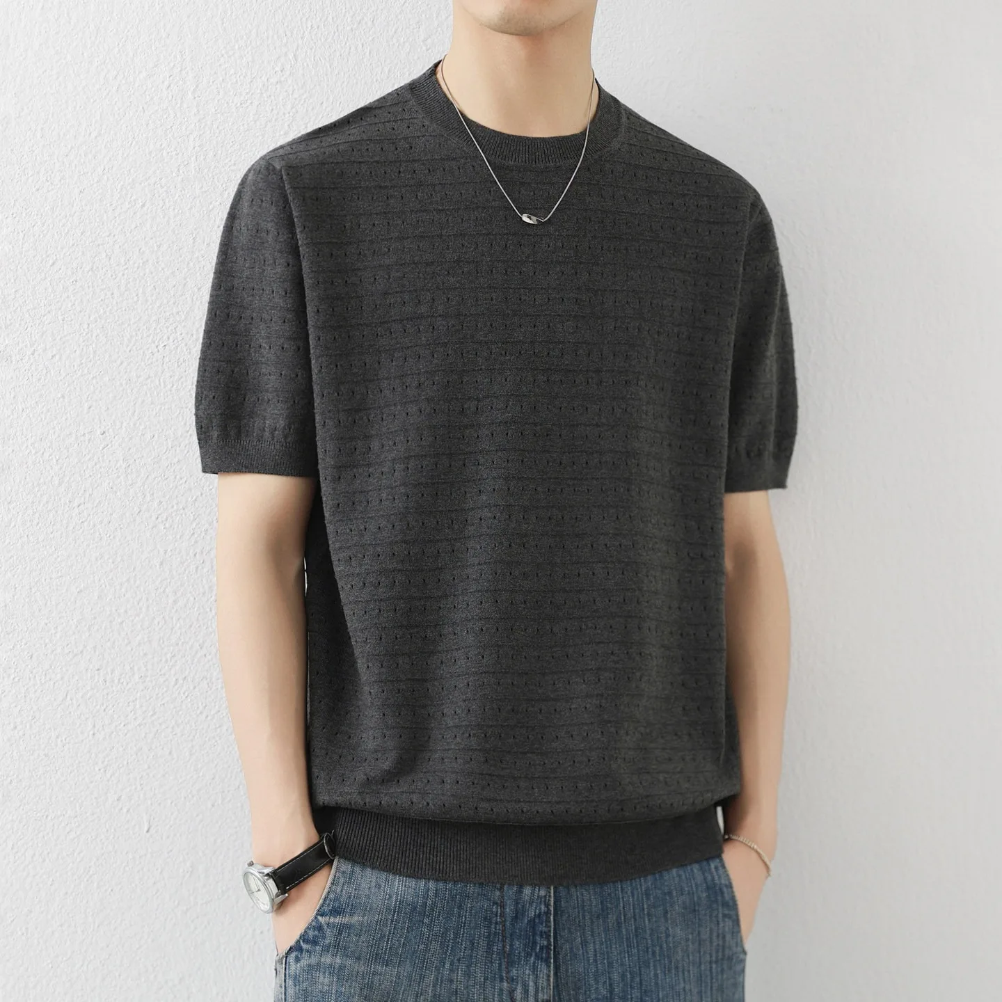 2026 Summer New Style Men's Short-Sleeved T-Shirt Casual Round-neck Loose-Fitting Versatile T-Shirt