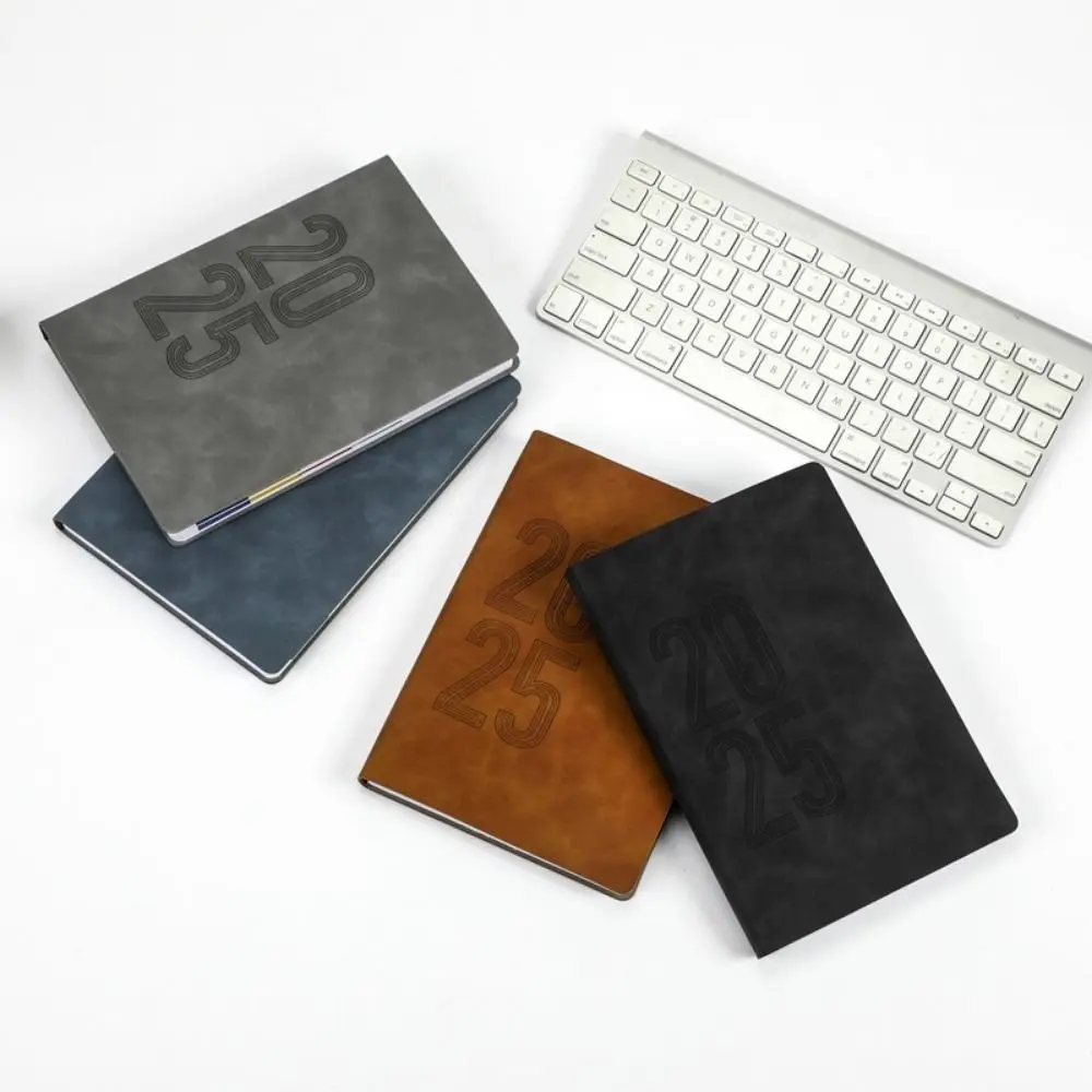

Yearly Schedule 365 Days Efficiency Notebook Portable A5 2025 Planner Simple Texture PU Daily Plan Yearbook Student Diary