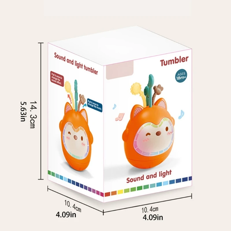 Design desenhos animados brinquedos oscilações musicais infantis Roly Poly Toy para aprendizado precoce devúria
