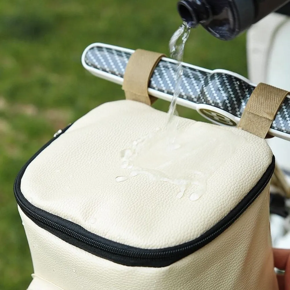 Cute Waterproof Stroller Hanging Bag PU Leather Cartoon Bear Stroller Organizer Bags Large Capacity Storage Bag