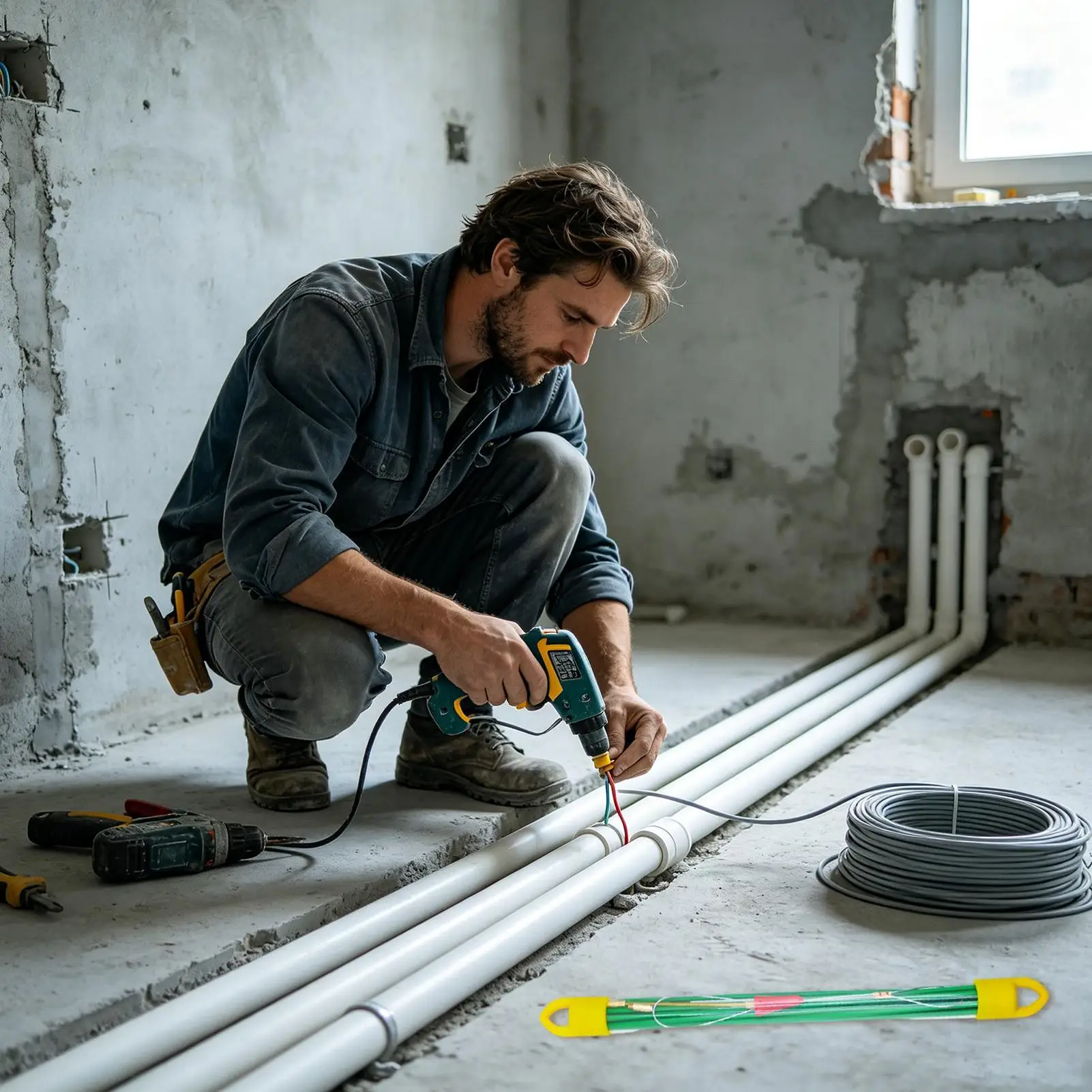 Wire Puller Tool Cable Running Fiberglass Rod Electrical Wire Puller For Electrician Technician Home Industry Construction view 3