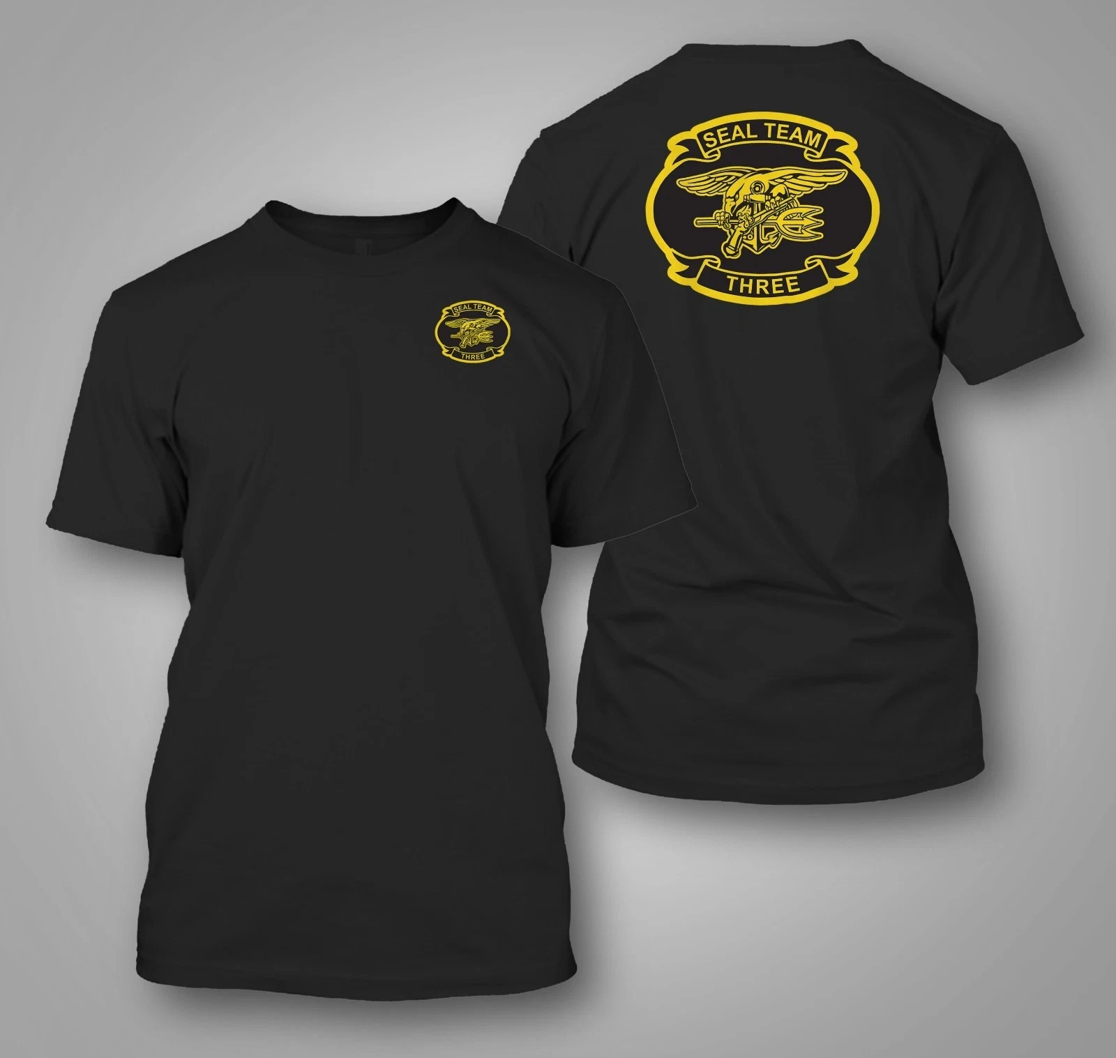 U.S. Navy SEAL Team 3 Naval Special - Custom Men's Back and Front T-Shirt Tee