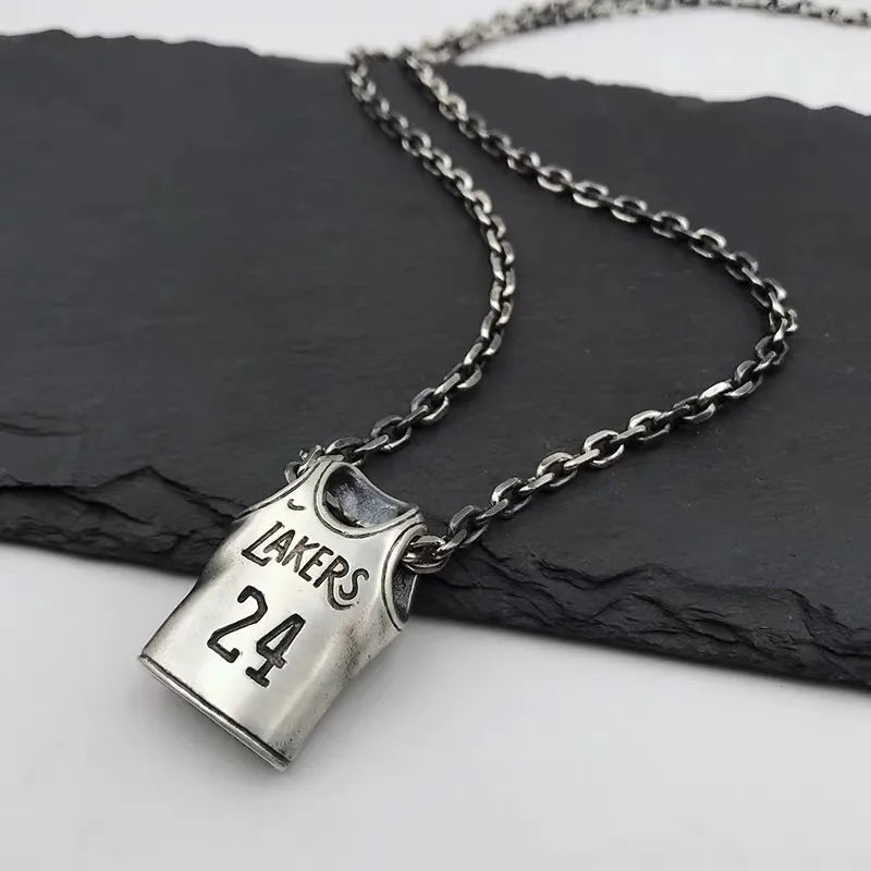 Titanium Steel Sweater Chain Necklace Hip Hop Creative Personalized Basketball Clothing Pendant Necklaces for Men and Women Gift