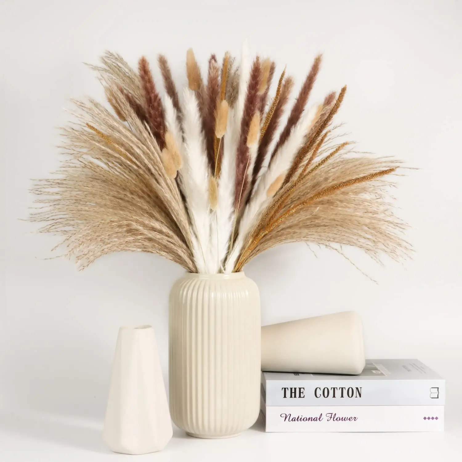 

120 pieces natural reed dried flower bouquets, pastoral style, suitable for living room table decoration and garden decoration