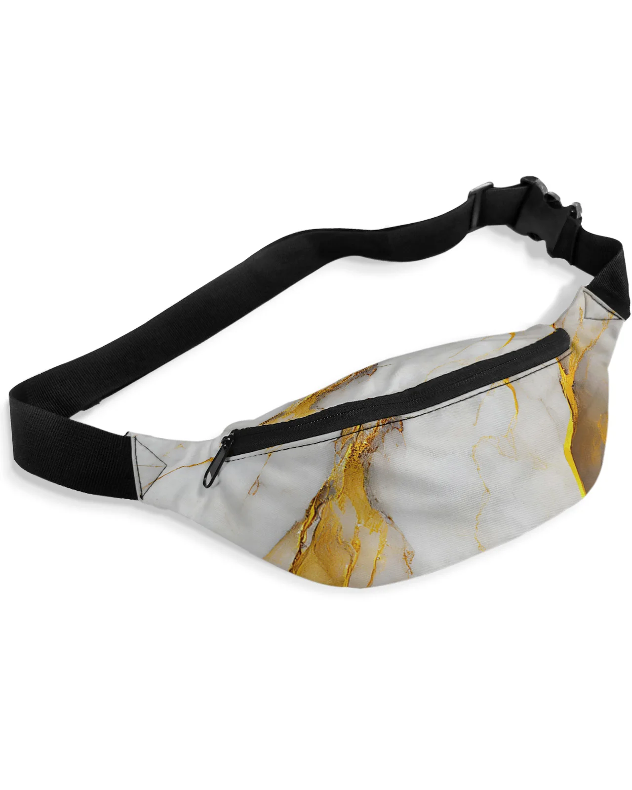 Marble Texture White Waist Packs for Women Waterproof Outdoor Sports Waist Bag Unisex Crossbody Shoulder Bag