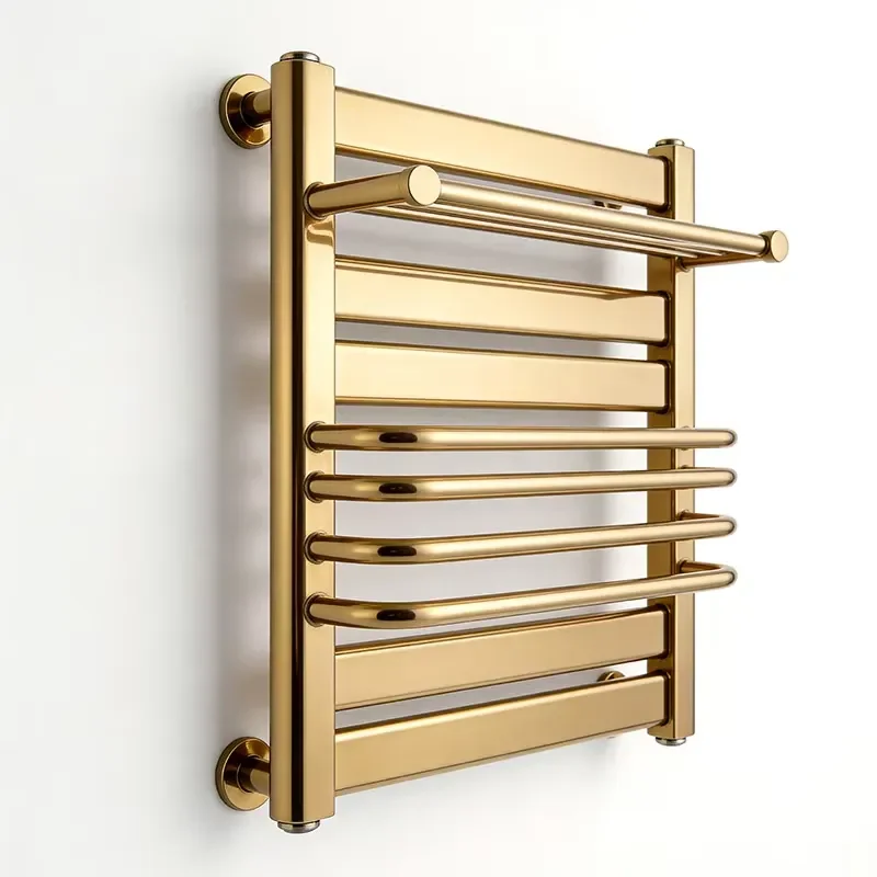White Lacquered Bathroom Towel Heater Energy Saving Multi Strip Structure Stable Heating For European Family Bathrooms Modern