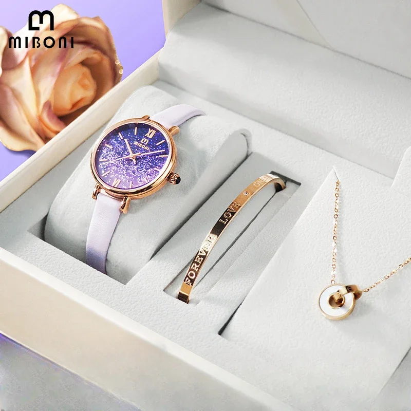 Miboni Ladies Watch Premium Gift Box Three-piece Set Watch Gift Gift Watch