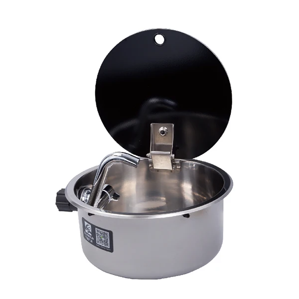 

Stainless Steel SUS304 Sink Safe Tempered Glass Lid Foldable Faucet Waste Drainer RV Motorhome Caravan Campervan Kitchen Brass
