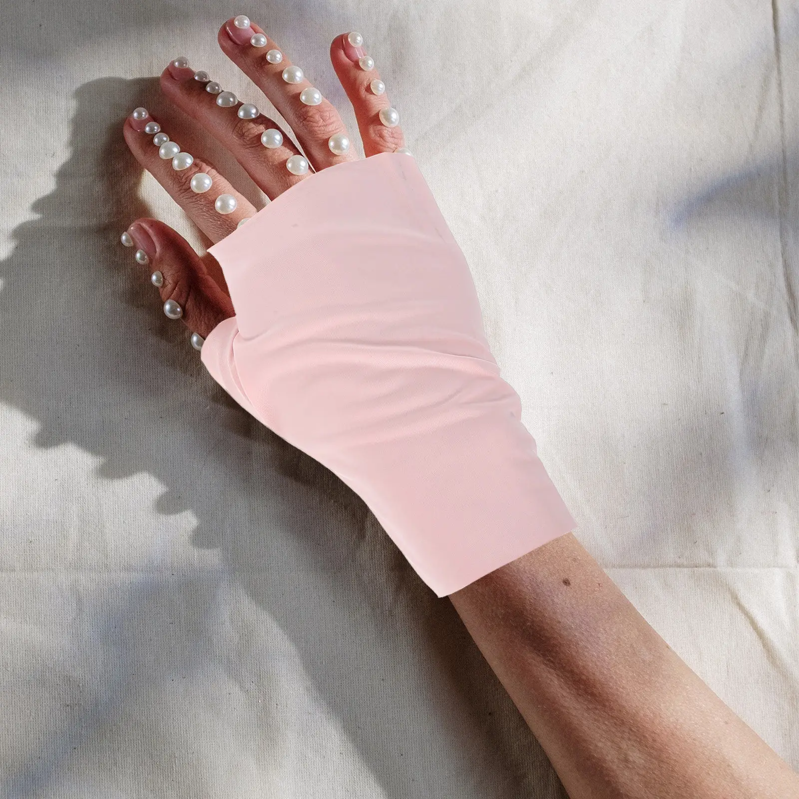 1Pair Uv Protection Fingerless Gel Nail Gloves Breathable Ice Manicure Hand Supplies