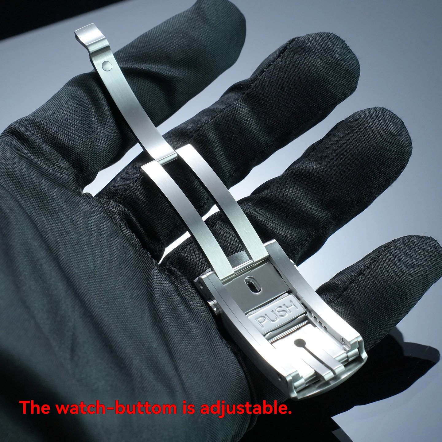 For the new Omega Seamaster 300 replacement parts: PUSH stainless steel micro-adjustable steel bracelet with folding clasp