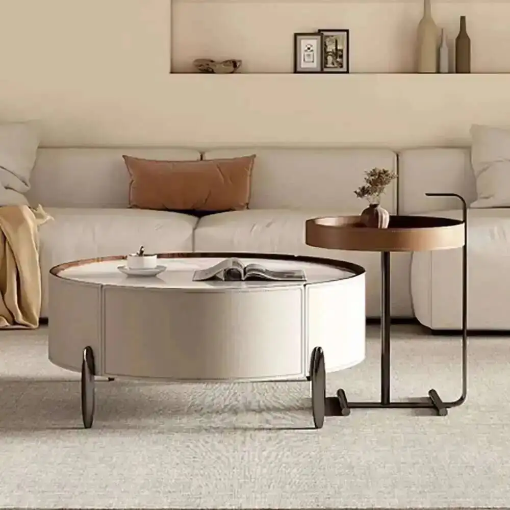 قسط الجدول الشمال الحديثة تصميم الجمال القهوة المنظم طاولة القهوة طاولة مستديرة العصرية Basse دي صالون أثاث غرفة المعيشة #4