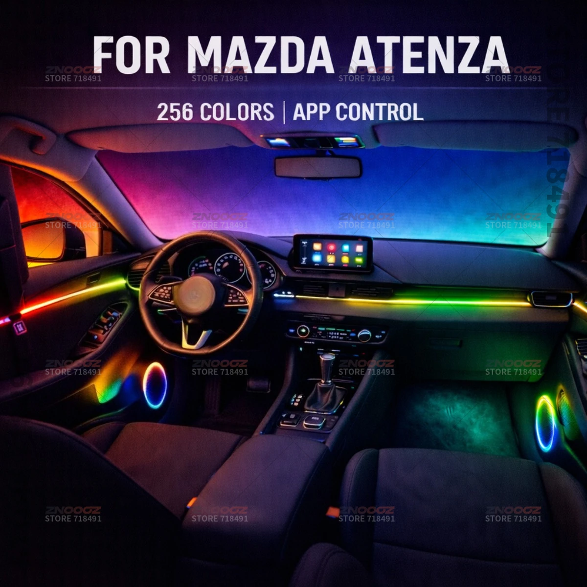 

22в1 RGB интерьер автомобиля акриловые автомобильные окружающие освещение RGB скрытая акриловая полоса украшения атмосферные аксессуары для Mazda Atenza