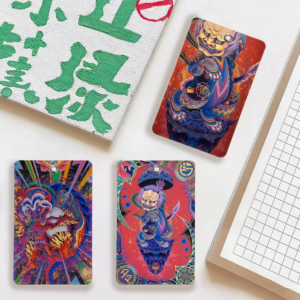 

Восточно-азиатские узоры из мягкой кожи, прямоугольный защитный чехол для ключей, молодежный держатель для карт Accory Faion