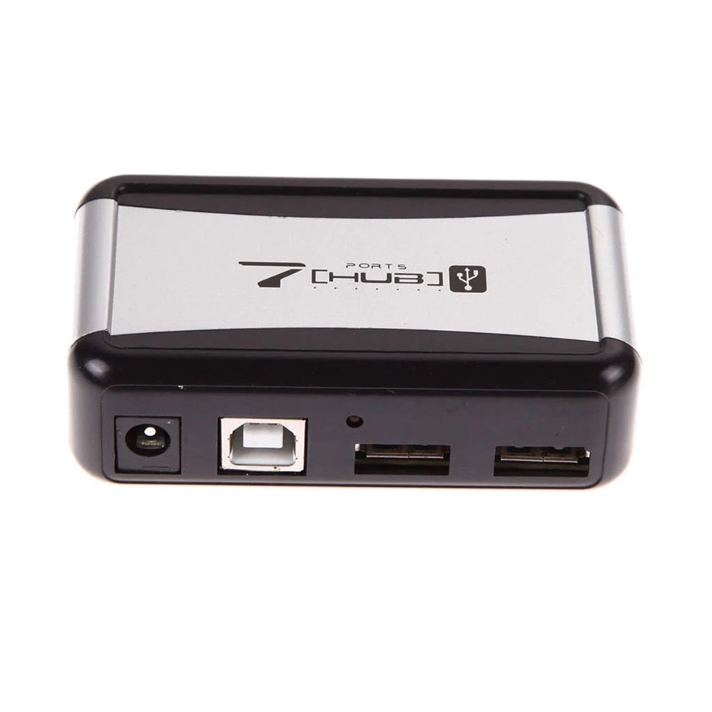 Delicate Texture-2X Eu Plug External Hub 7 USB 2.0 Ports With Multi-Socket Power Supply Slot For Notebook Pc Mac