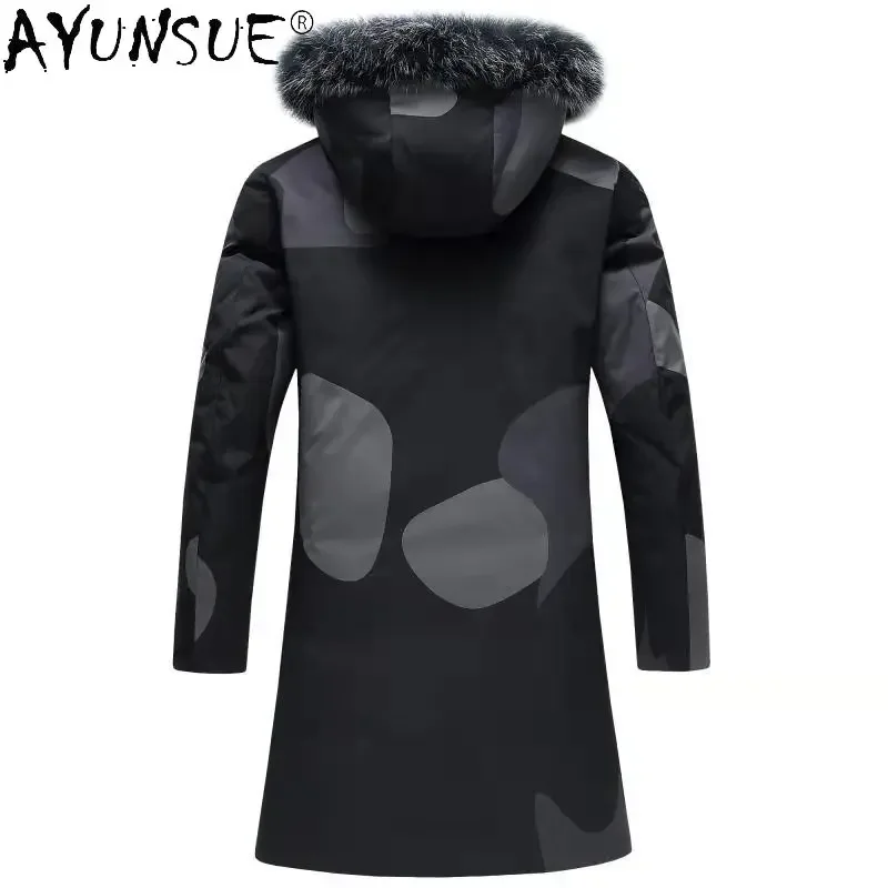 AYUNSUE Winter Down Jacket 2020 Men\'s Jackets 5XL Clothes Real Fox Fur Collar Coat Hooded Padded Jacket Male Ropa Hombre LXR466