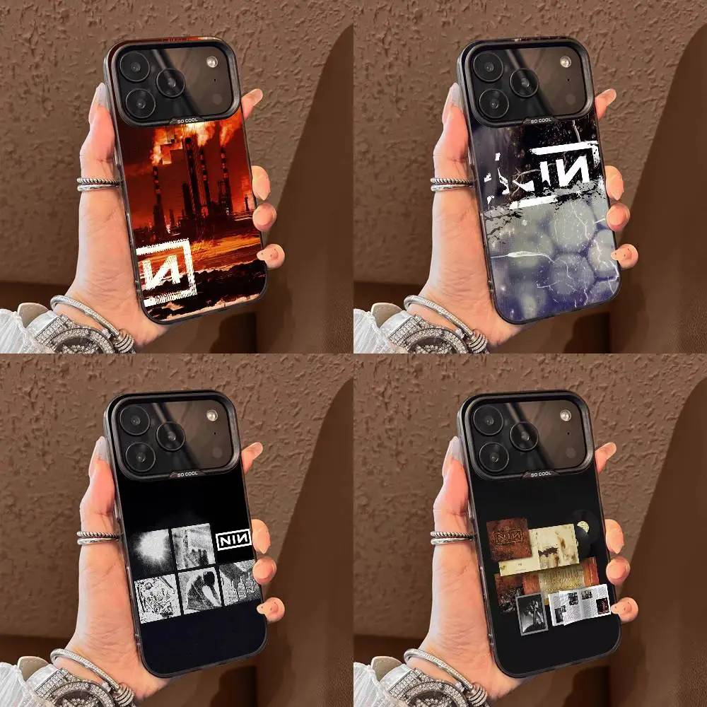 

N-Nine Inch N-Nails NIN Phone Case For iPhone 17,16,15,14,13,12,11,Pro,Max,Plus,E,Air,Mini Black Gray IMD