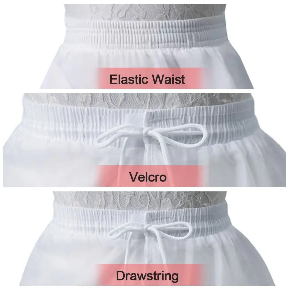 Girls Crinoline Petticoat with hoop Under skirt Short White Underskirt Ball Gown Petticoats 1/2/3 Hoops image 3