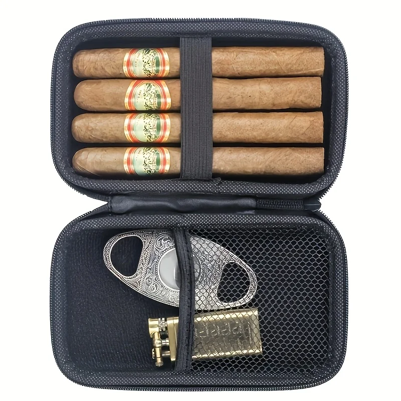 

Cigar Mesh Pouch Cigar Box Portable Multifunctional Storage Box Travel Cigar Tools Airtight Humidifier Cigar Case