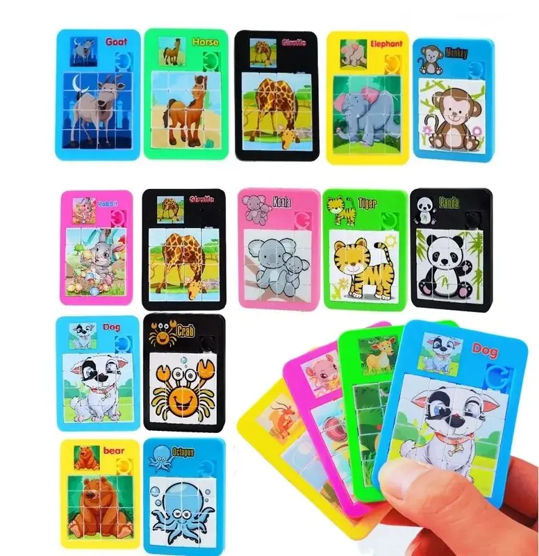 12-30PC Cartoon Jigsaw Animal Puzzles Early Educational Developing Toy for Children Birthday Party Favors Pinata Filler Rewards