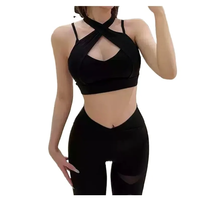 

Fitness Yoga Set Sexy Mesh Short Sleeve Top Buttery Soft Leggings Gym Suit Outdoor Running Sportswear Workout Clothes