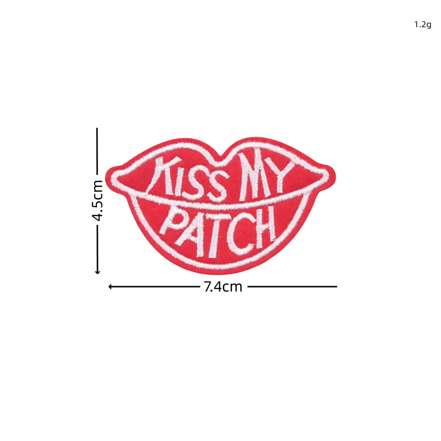 10pcs Cartoon Mouth Patches Iron On Embroidery Lip Stickers DIY Jeans Bags Fabric Appliques Sewing Badge