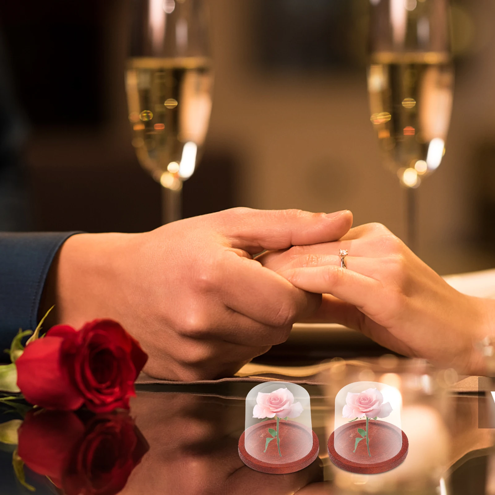 

10Pcs Sturdy Wooden Flower Display Base for Glass Dome Storage and Landscape Decoration