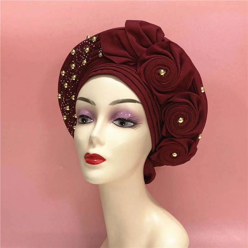 Women'S African Accessories - 아프리카 수공예 비즈 헤드타이 꽃 장식