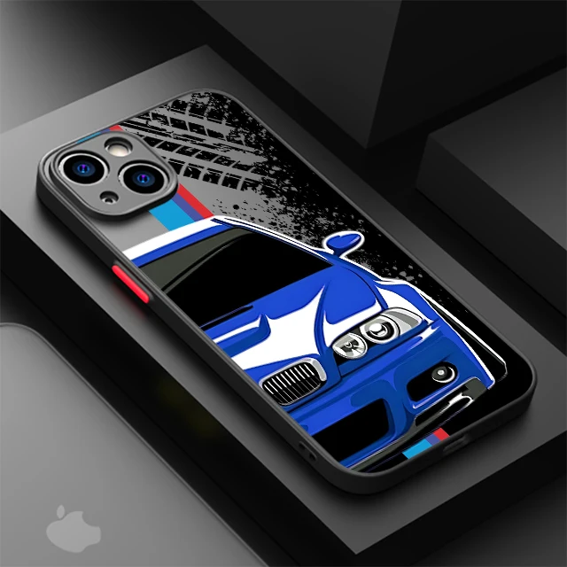 Luxuriöse coole Sportwagen-Handyhülle für iPhone 17 16 15 14 13 12 11 Air Pro Max Mini XR XS X 7 8 6 6S Plus Matte Rückseite