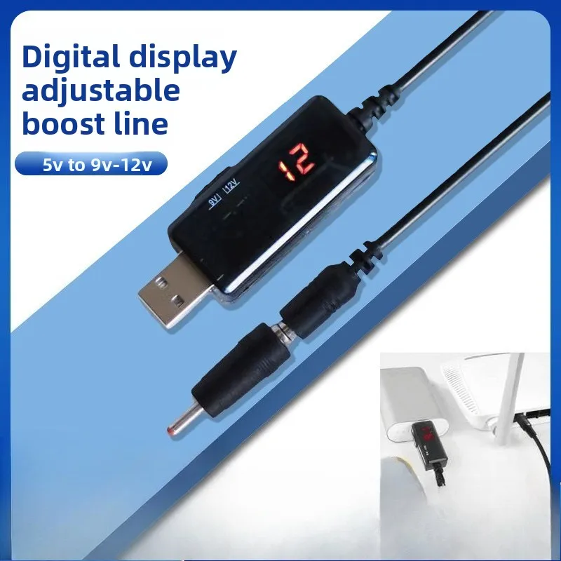 

USB Boost Converter DC 5V to 9V 12V USB Step-up Converter Cable + 3.5/5.5mm Connecter For Power Supply Charger Power Converter